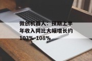 微创机器人：预期上半年收入同比大幅增长约103%-108%