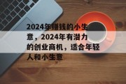 2024年赚钱的小生意，2024年有潜力的创业商机，适合年轻人和小生意