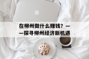 在柳州做什么赚钱？——探寻柳州经济新机遇