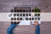 在成都做啥小生意赚钱？创业必备清单，成都创业指南，低成本小生意推荐