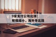 9家支付公司比拼： 规模缩小，海外寻出路