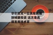 华尔街又一位高层跳槽到城堡投资 这次是高盛首席技术官