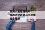 澳洲小生意赚钱吗？，澳洲创业市场与小生意机会分析