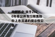 京新药业:关于2020年非公开发行限售股份上市流通的提示性公告