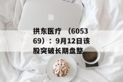 拱东医疗 （605369）：9月12日该股突破长期盘整
