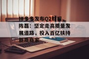 拼多多发布Q2财报，陈磊：坚定走高质量发展道路，投入百亿扶持新质商家
