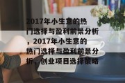 2017年小生意的热门选择与盈利前景分析，2017年小生意的热门选择与盈利前景分析，创业项目选择策略