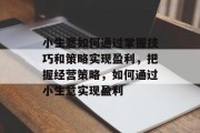 小生意如何通过掌握技巧和策略实现盈利,把握经营策略,如何通过小生意实现盈利 小生意如何通过掌握技巧和策略实现盈利,把握经营策略,如何通过小生意实现盈利