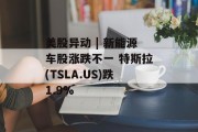 美股异动 | 新能源车股涨跌不一 特斯拉(TSLA.US)跌1.9%