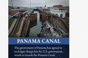 特朗普威胁奏效？美国宣布政府船只现可免费通过巴拿马运河