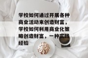 学校如何通过开展各种商业活动来创造财富，学校如何利用商业化策略创造财富，一种实践经验