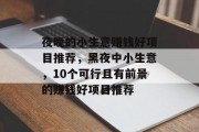 夜晚的小生意赚钱好项目推荐，黑夜中小生意，10个可行且有前景的赚钱好项目推荐