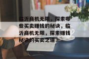 临沂商机无限，探索哪些买卖赚钱的秘诀，临沂商机无限，探索赚钱秘诀的买卖之道