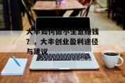大丰如何做小生意赚钱？，大丰创业盈利途径与建议