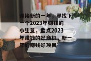 迎接新的一年，寻找下一个2023年赚钱的小生意，盘点2023年赚钱的好商机，新一年的赚钱好项目