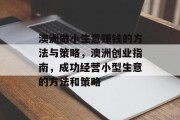澳洲做小生意赚钱的方法与策略，澳洲创业指南，成功经营小型生意的方法和策略