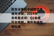 民生证券给予威胜信息推荐评级，2024年半年报点评：Q2业绩符合预期，海外市场加速拓展
