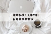 能辉科技：7月29日召开董事会会议