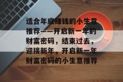 适合年底赚钱的小生意推荐——开启新一年的财富密码，结束过去，迎接新年，开启新一年财富密码的小生意推荐
