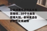 在县城里干点什么小生意赚钱，10个小本生意赚大钱，县城里适合创业的优质选择