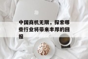 中国商机无限，探索哪些行业将带来丰厚的回报