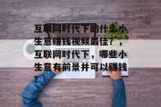 互联网时代下的什么小生意赚钱视频最佳？，互联网时代下，哪些小生意有前景并可以赚钱?
