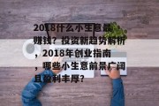 2018什么小生意最赚钱？投资新趋势解析，2018年创业指南，哪些小生意前景广阔且盈利丰厚？