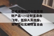 低成本赚钱的小生意理财产品——让财富自由飞翔，低投入高回报，如何轻松实现财富自由