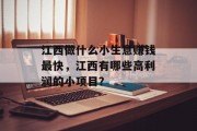 江西做什么小生意赚钱最快，江西有哪些高利润的小项目？