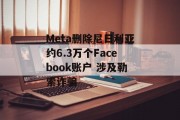 Meta删除尼日利亚约6.3万个Facebook账户 涉及勒索诈骗