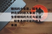 赚钱的小生意，探索多种选择的收入来源，小生意赚钱的方式与渠道，探索各种可能的收入来源