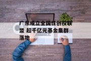 广东成立全国性创投联盟 超千亿元基金集群落地