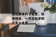 轻松翻身的小生意，快速创业，一万元起步的几大小生意