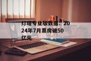 灯塔专业版数据：2024年7月票房破50亿元