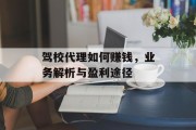 驾校代理如何赚钱，业务解析与盈利途径