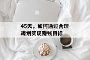 45天，如何通过合理规划实现赚钱目标