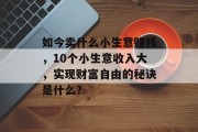 如今卖什么小生意赚钱，10个小生意收入大，实现财富自由的秘诀是什么？