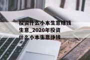 投资什么小本生意赚钱生意_2020年投资什么小本生意挣钱