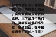 在中国做什么小生意赚钱？这个问题看似简单，实则需要深入分析和选择。以下是几个热门的、可能有前景的小生意，投资创业，在中国有哪些可行的小生意？