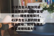 45岁左右人群如何通过合理选择实现财富增长——赚钱策略探讨，45岁左右人群的财富增长策略，如何合理选择实现赚钱最大化