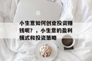 小生意如何创业投资赚钱呢？，小生意的盈利模式和投资策略