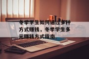 冬季学生如何通过多种方式赚钱，冬季学生多元赚钱方式指南