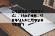 过年赚钱的小生意可行吗？，过年的商机，适合年轻人的低成本创业项目推荐
