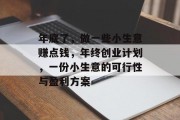 年底了，做一些小生意赚点钱，年终创业计划，一份小生意的可行性与盈利方案
