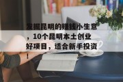 发掘昆明的赚钱小生意，10个昆明本土创业好项目，适合新手投资！