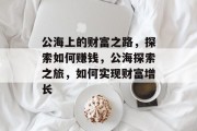 公海上的财富之路，探索如何赚钱，公海探索之旅，如何实现财富增长