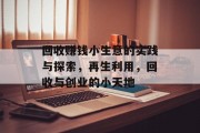 回收赚钱小生意的实践与探索，再生利用，回收与创业的小天地