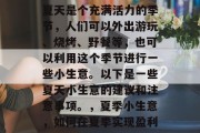 夏天是个充满活力的季节，人们可以外出游玩、烧烤、野餐等，也可以利用这个季节进行一些小生意。以下是一些夏天小生意的建议和注意事项。，夏季小生意，如何在夏季实现盈利