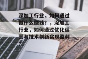 深加工行业，如何通过做什么赚钱？，深加工行业，如何通过优化运营与技术创新实现盈利？