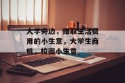 大学旁边，赚取生活费用的小生意，大学生商机，校园小生意